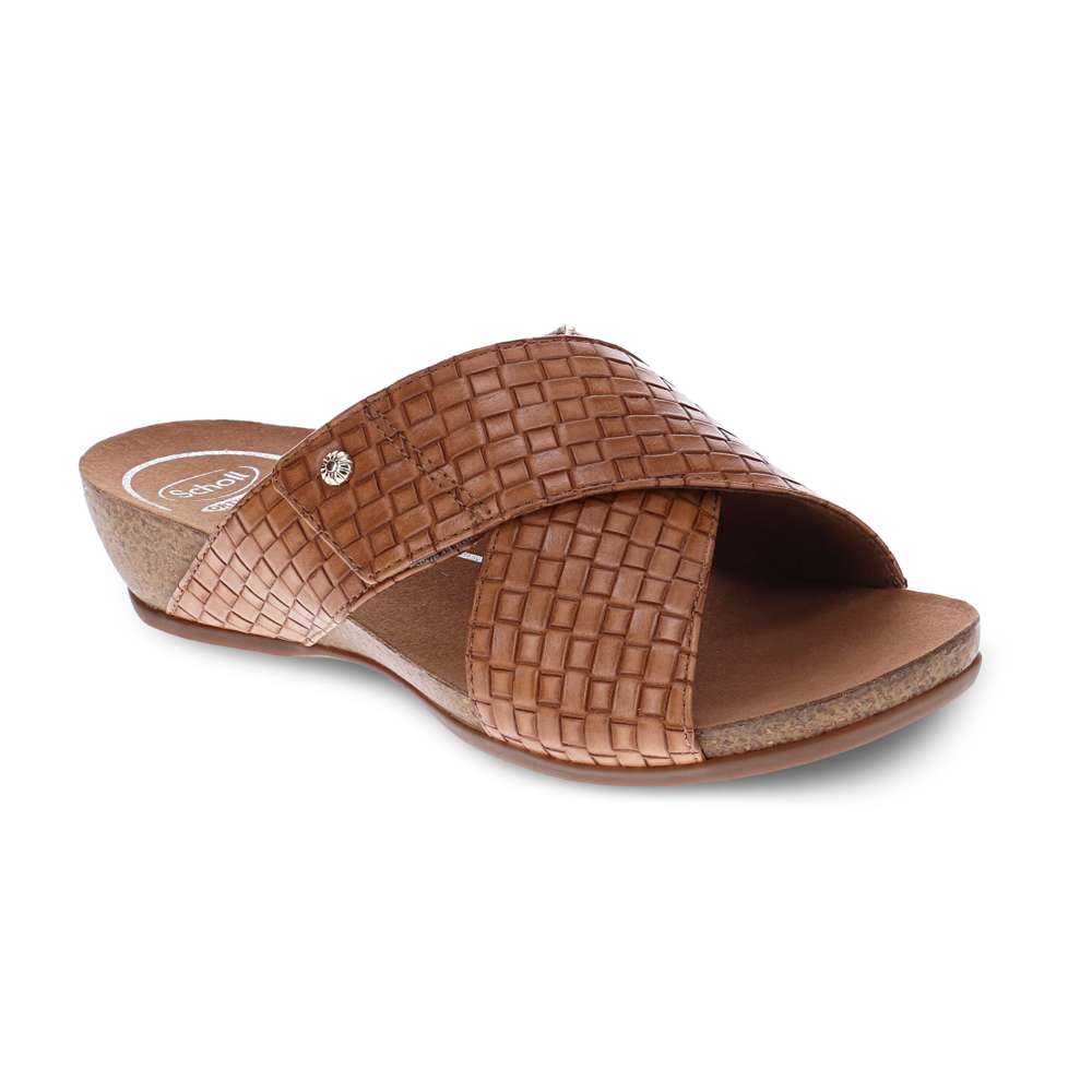 Jean Brick Wedge - Brown