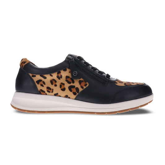 Boston Zip Casual Sneaker - Black Leopard