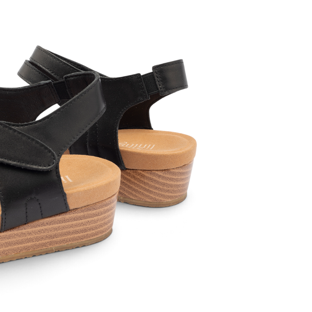 Utah Plain Sandal - Black Leather