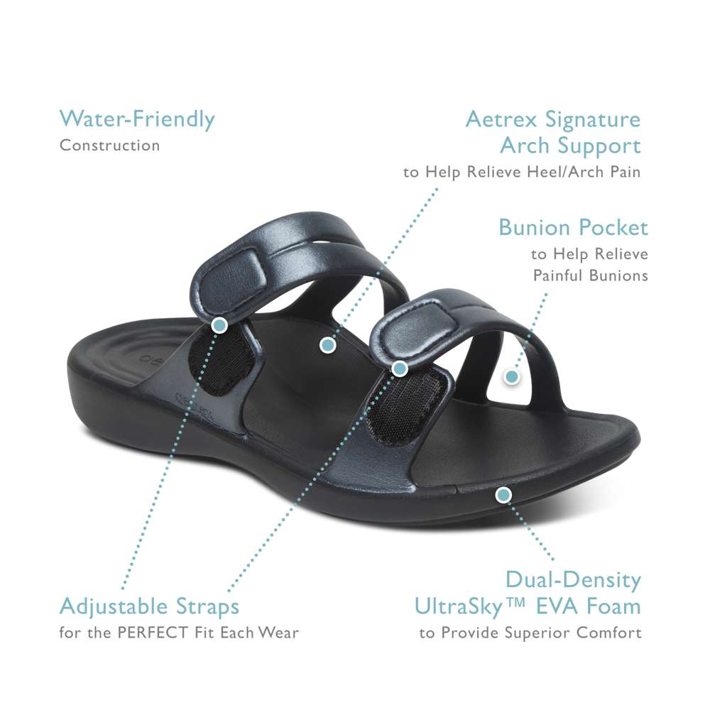Janey Sport Slide - Grey