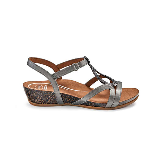 Juliet Backstrap Wedge - Pewter