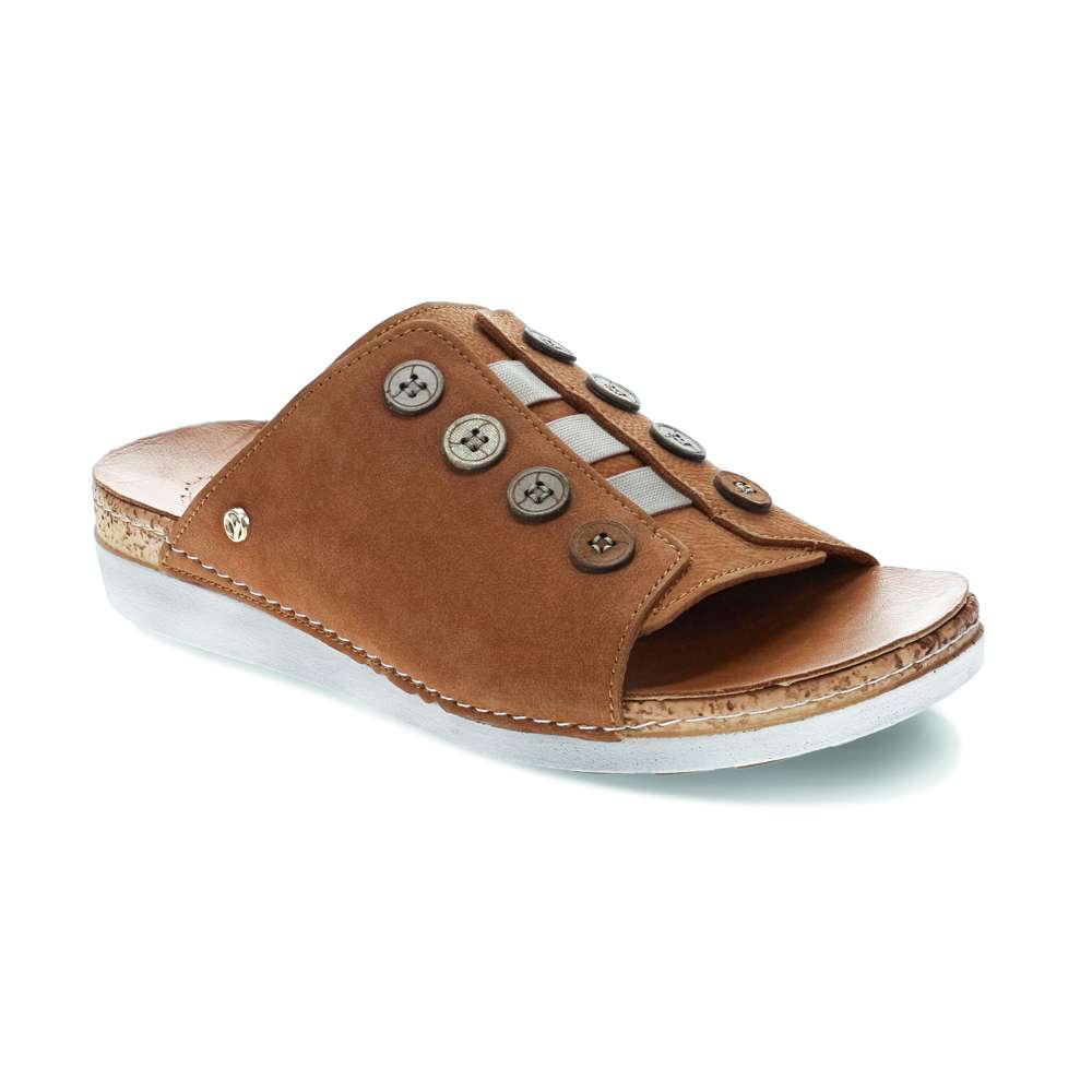 Antalya Slide Sandal - Caramel