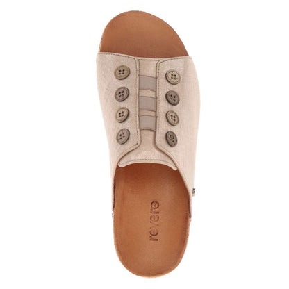 Antalya Slide Sandal - Gold Linen