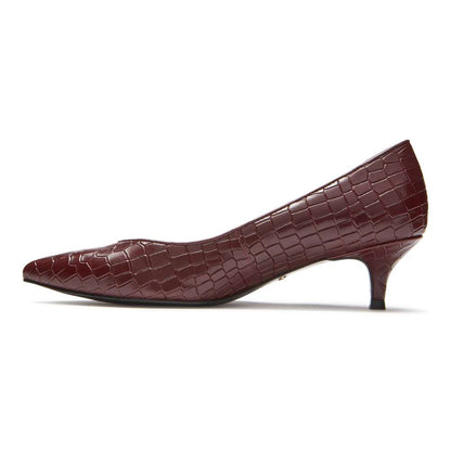 Josie Kitten Heel - Wine Croc