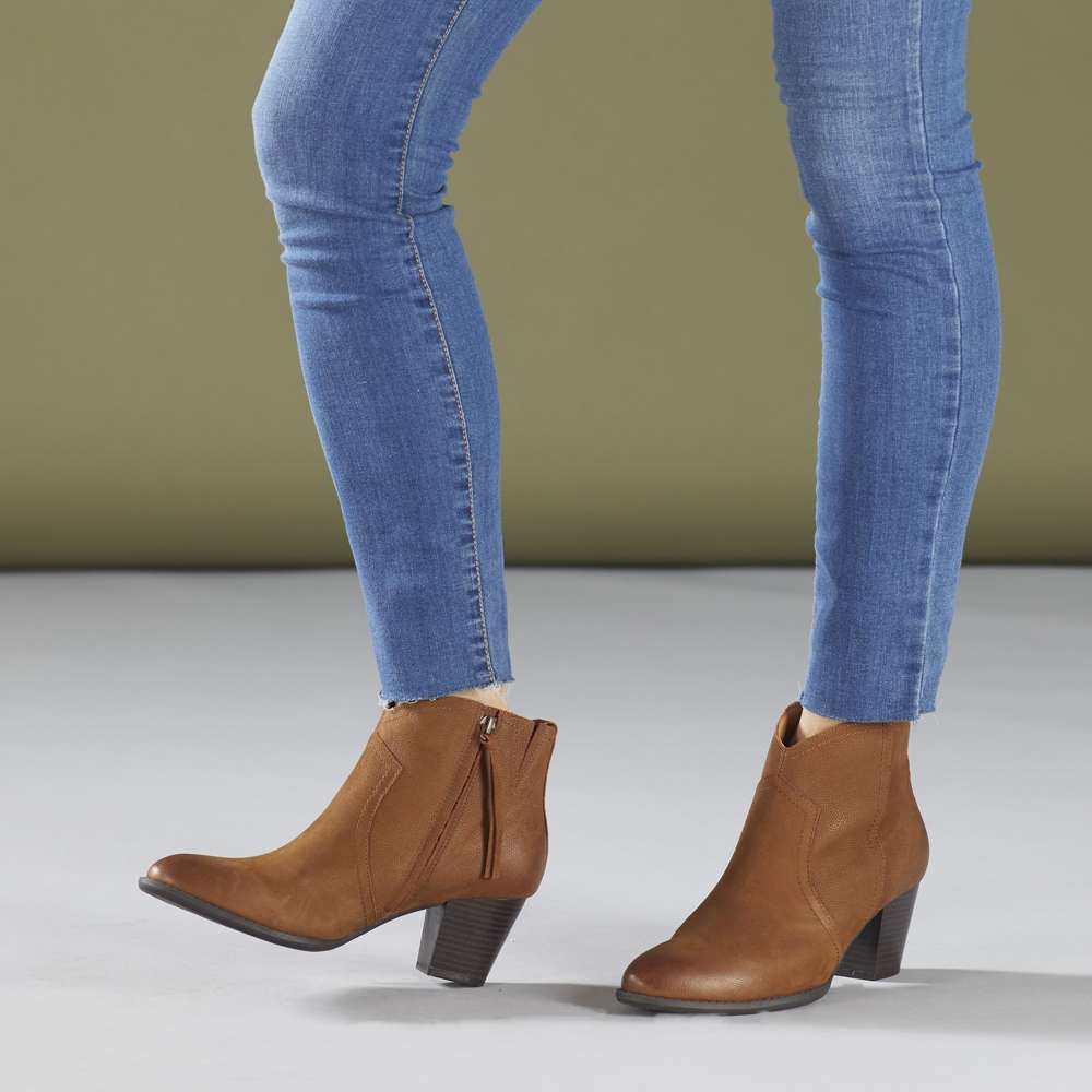 Raina Heeled Ankle Boot - Brown