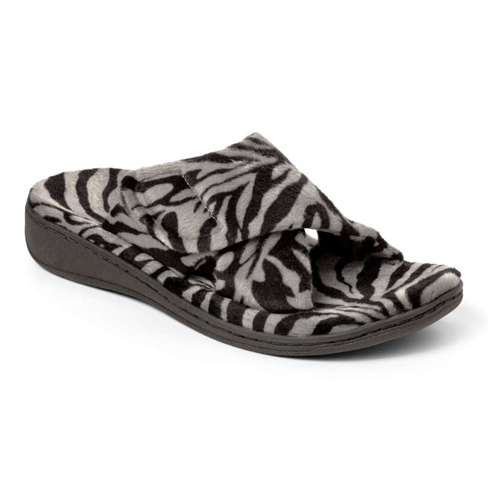 Relax Slipper - Dark Grey Zebra