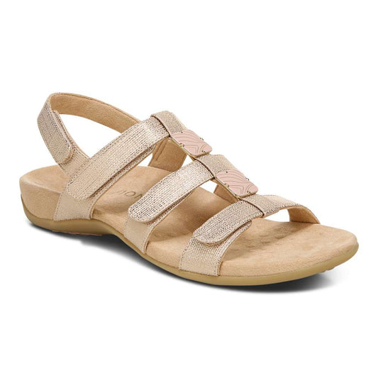 Amber Adjustable Sandal - Rose Gold Metallic