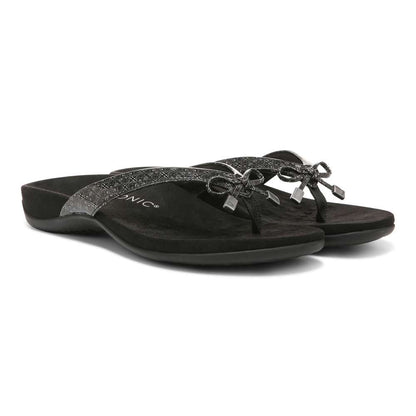 Bella Toe Post Sandal - Black Tile