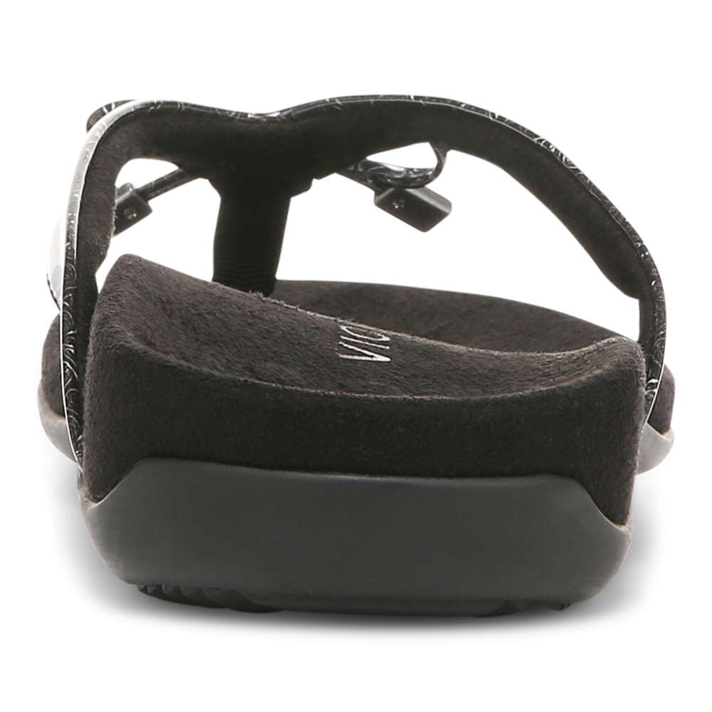 Bella Toe Post Sandal - Black Tile