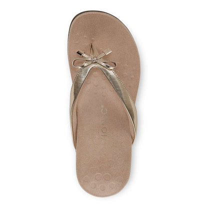 Bella Toe Post Sandal - Gold Ribbed