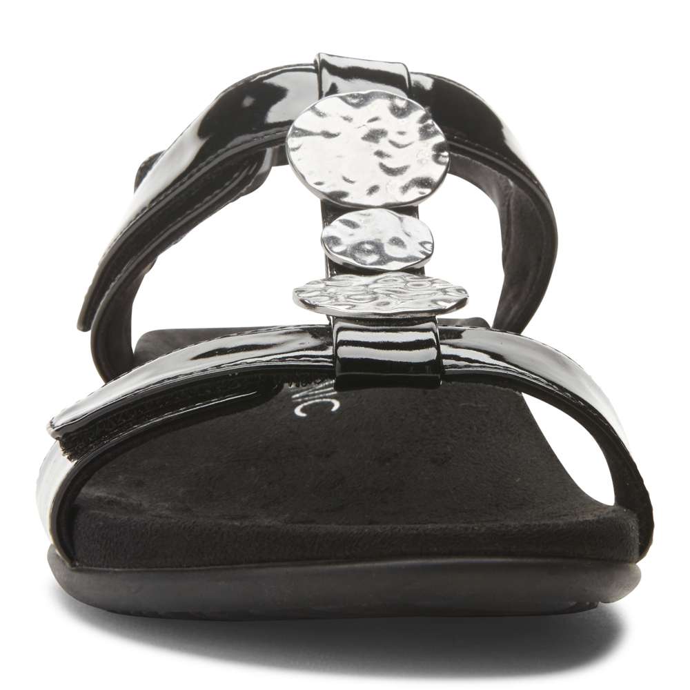 Farra Adjustable Sandal - Black Patent