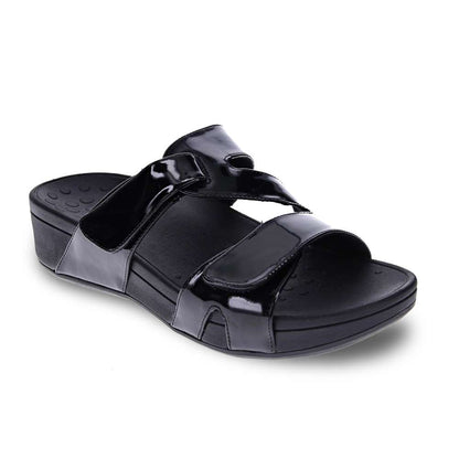 Kyla Platform Sandal - Black Patent