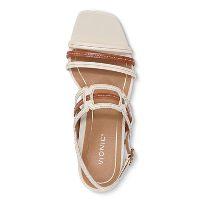 Zaphira Heeled Sandal - Cream Leather