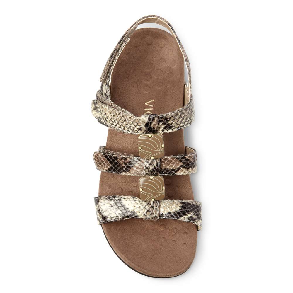 Amber Adjustable Sandal - Natural Snake