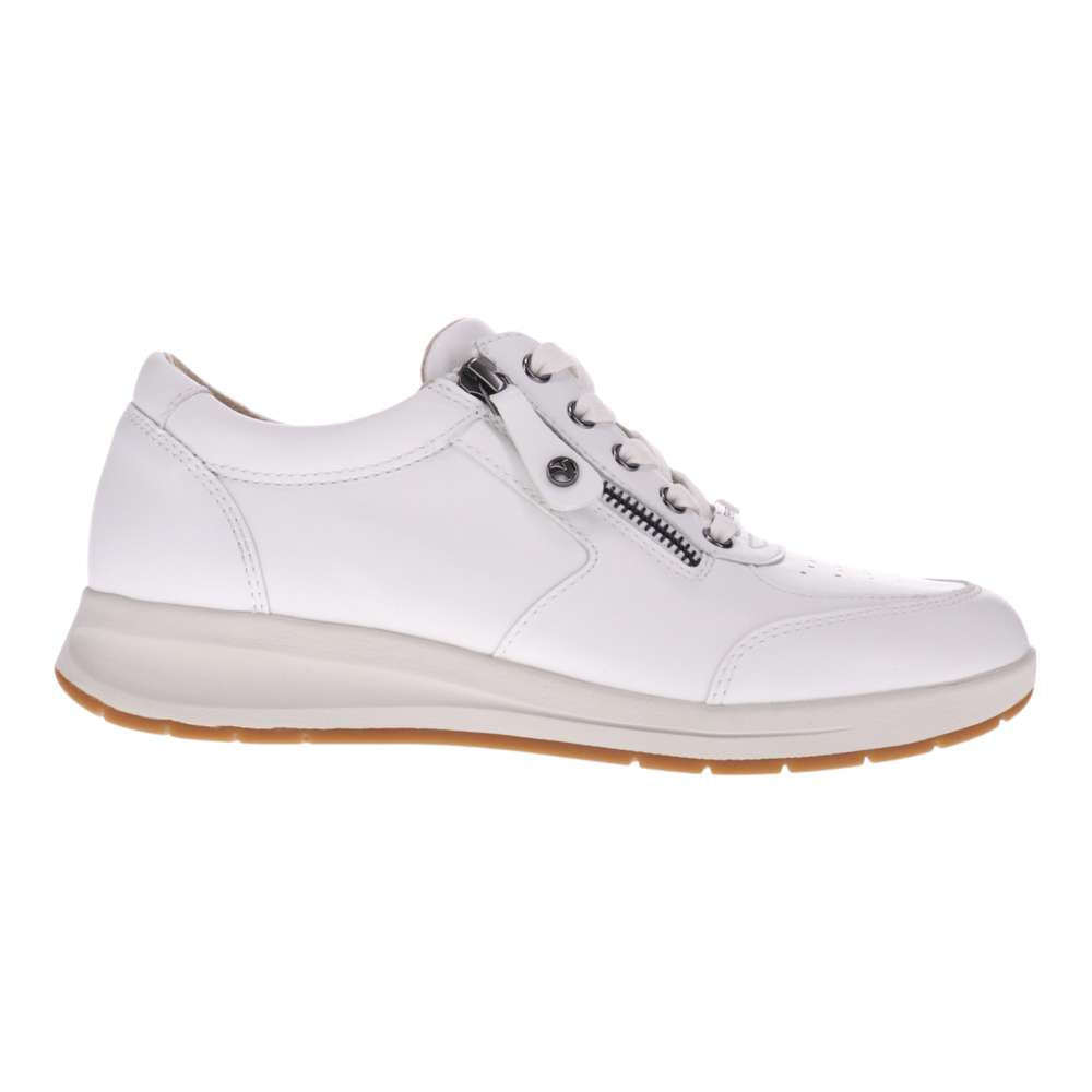 Boston Zip Casual Sneaker - White Punched