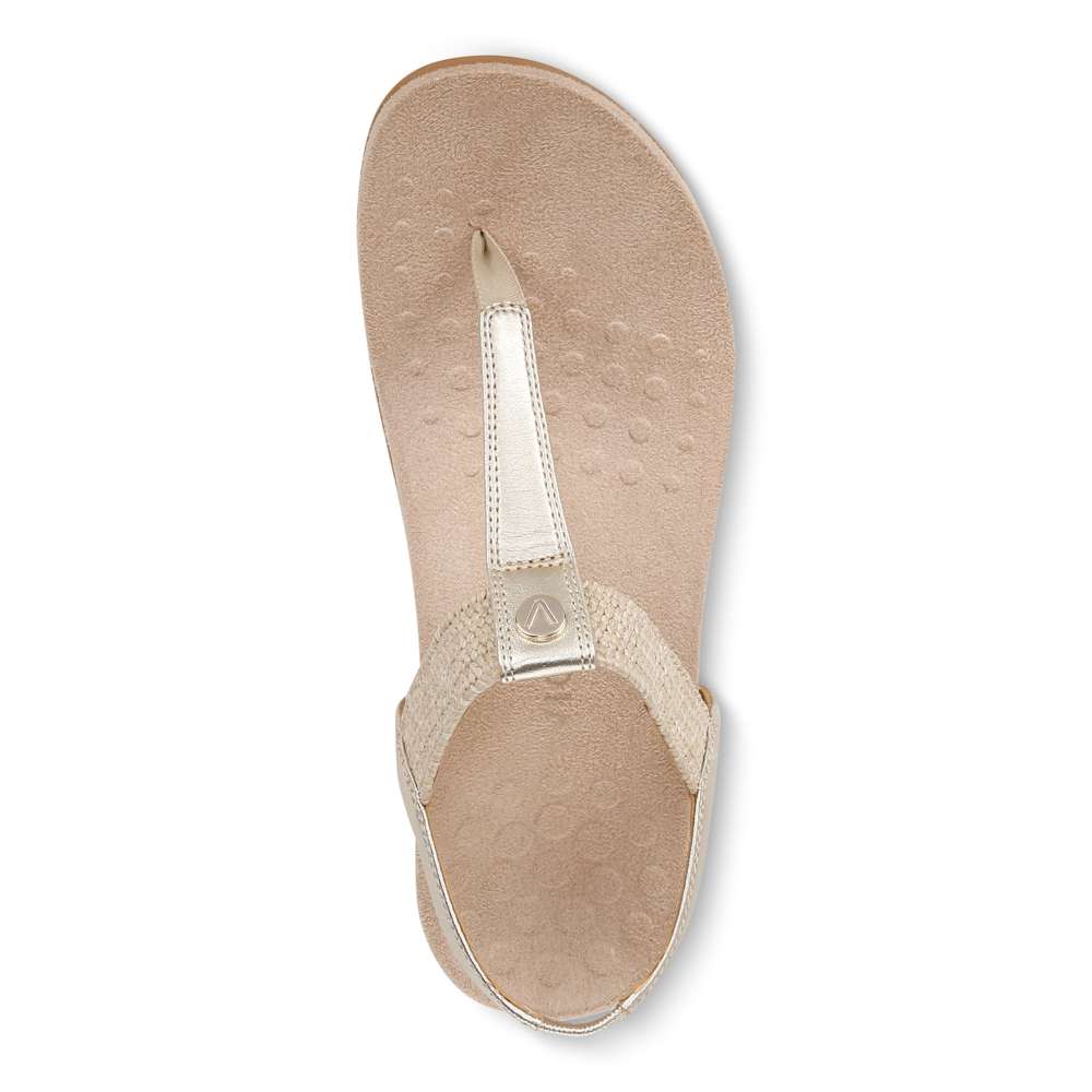 Brea Slingback Sandal - Gold Leather