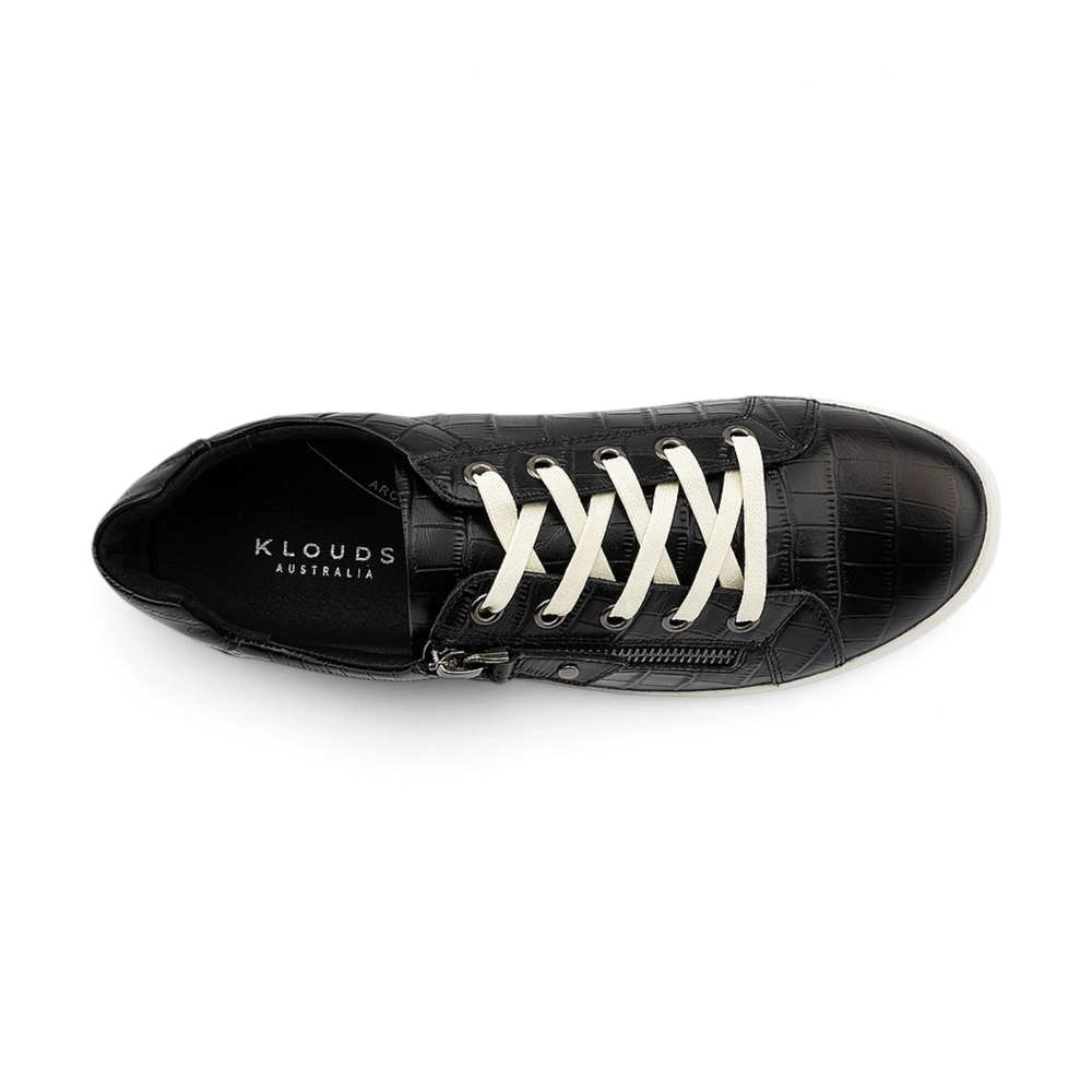 Cara Casual Sneaker - Black Croc