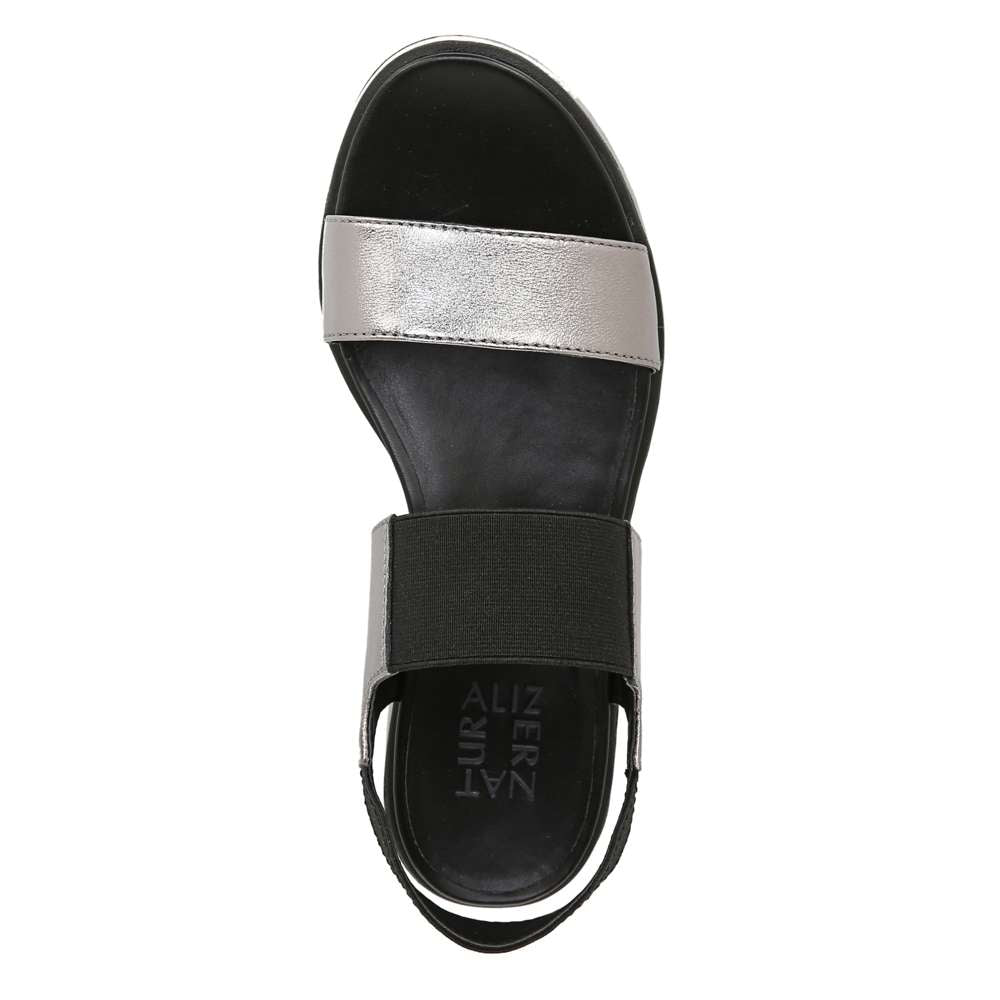 Carys Platform Sandal - Black/Pewter