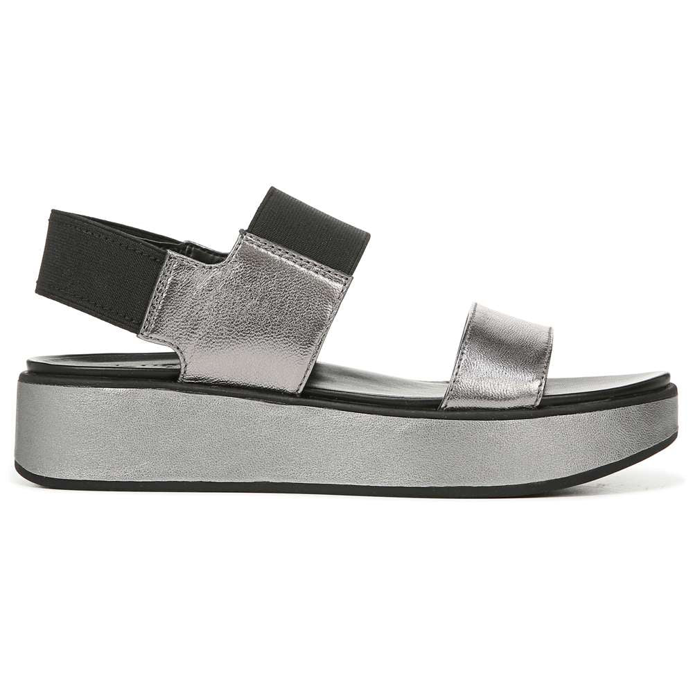 Carys Platform Sandal - Black/Pewter