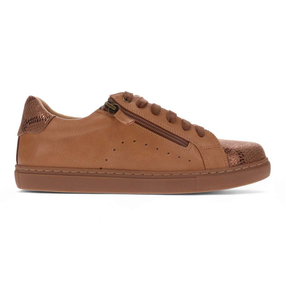 Cleo Zip Casual Sneaker - Tan