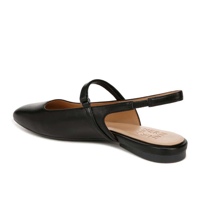Connie Mary-Jane Slingback Flat - Black Leather
