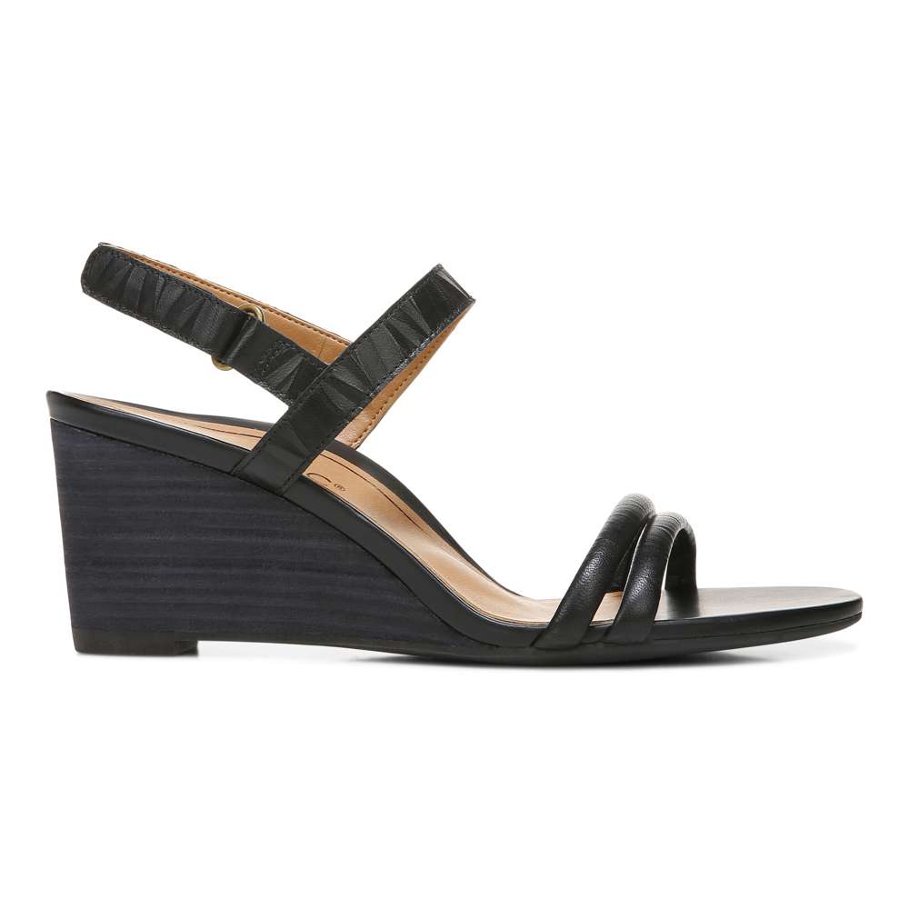 Emmy Wedge Sandal - Black