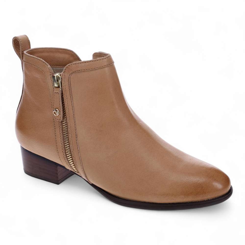 Houston Heeled Zip Boot - Fawn