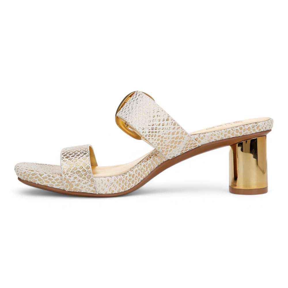 Ida Dress Sandal - White/Gold Snake