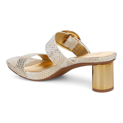 Ida Dress Sandal - White/Gold Snake