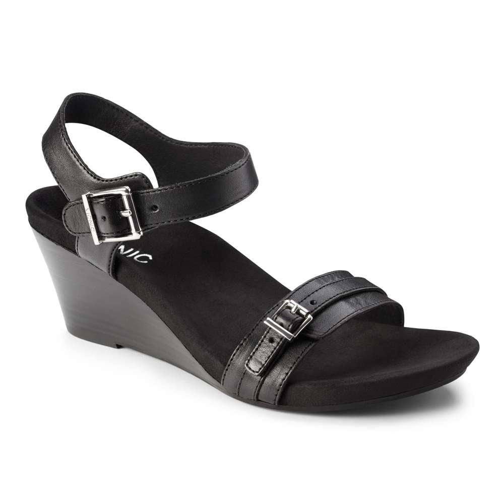 Laurie Wedge Sandal - Black