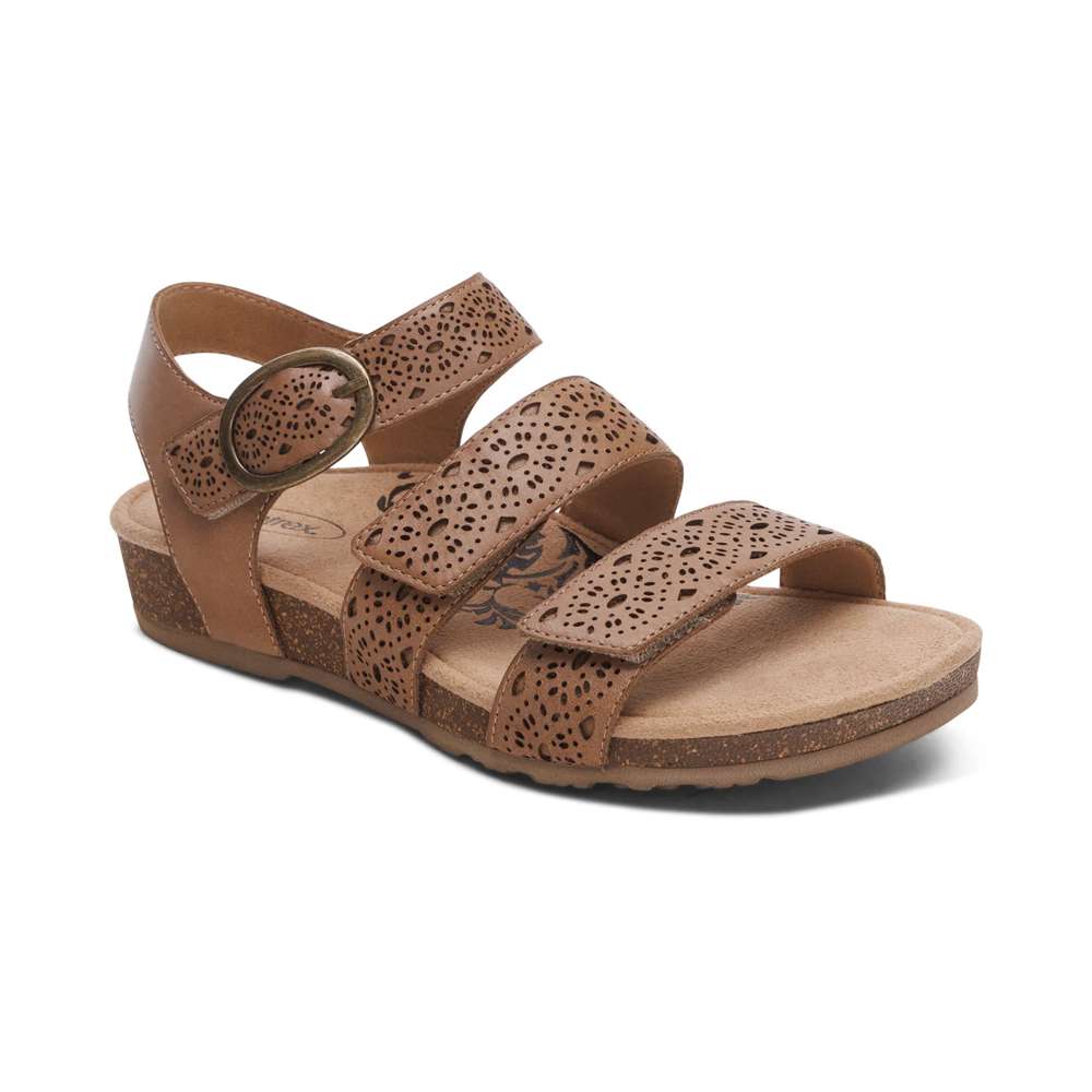 Lilly Strapped Sandal - Taupe Cutout