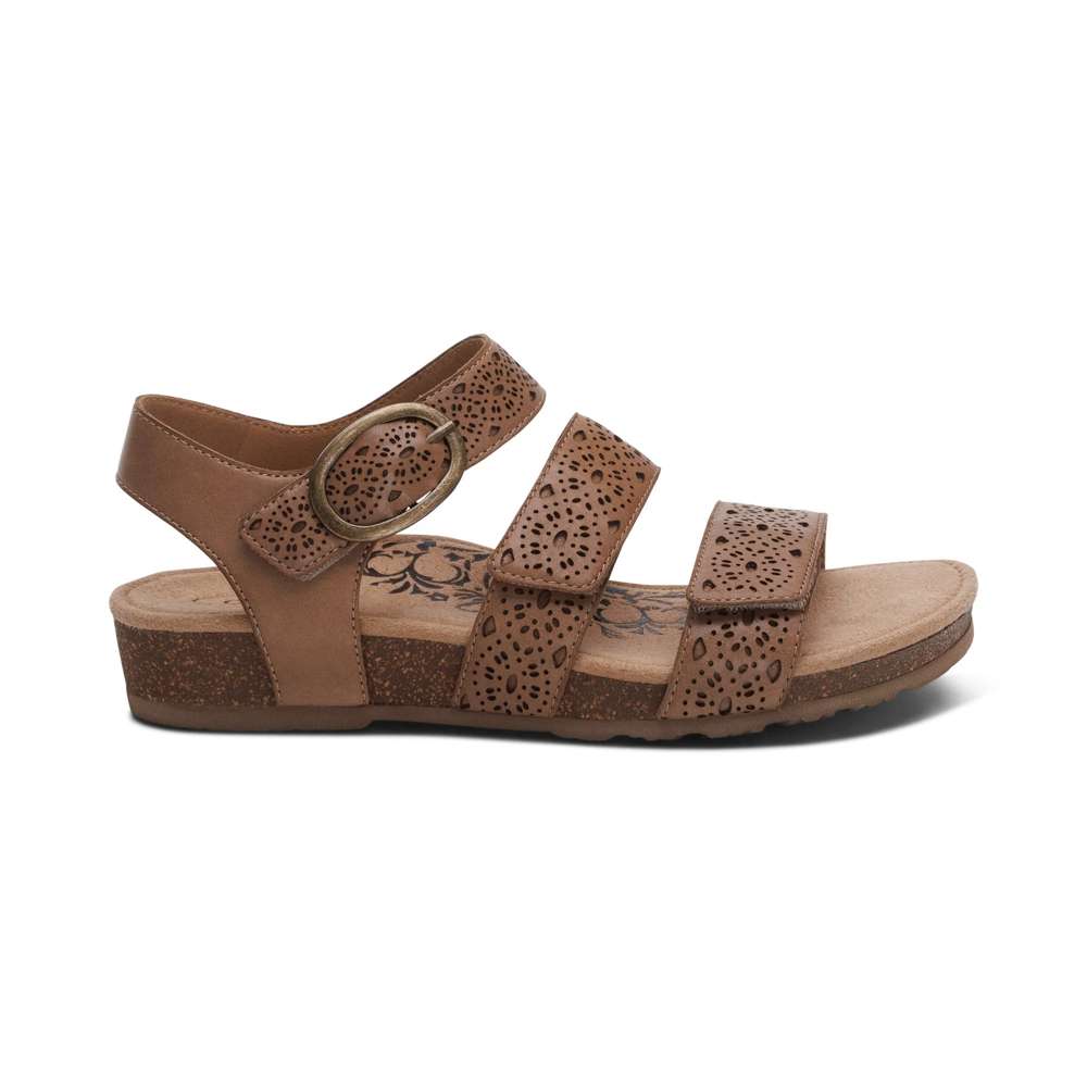 Lilly Strapped Sandal - Taupe Cutout