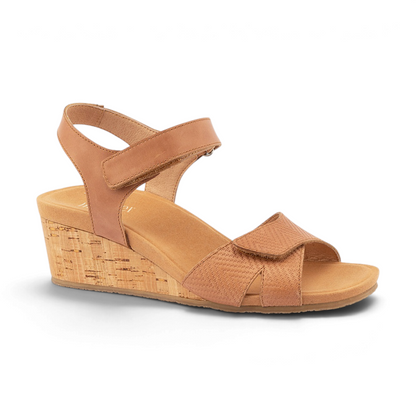 Lucy Embossed Wedge - Tan
