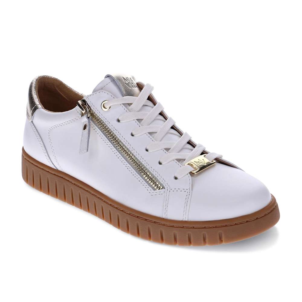 Luna Zip Casual Sneaker - White/Tan