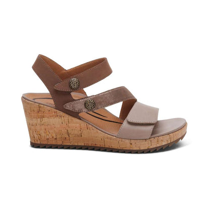 Madelyn Wedge - Taupe Multi