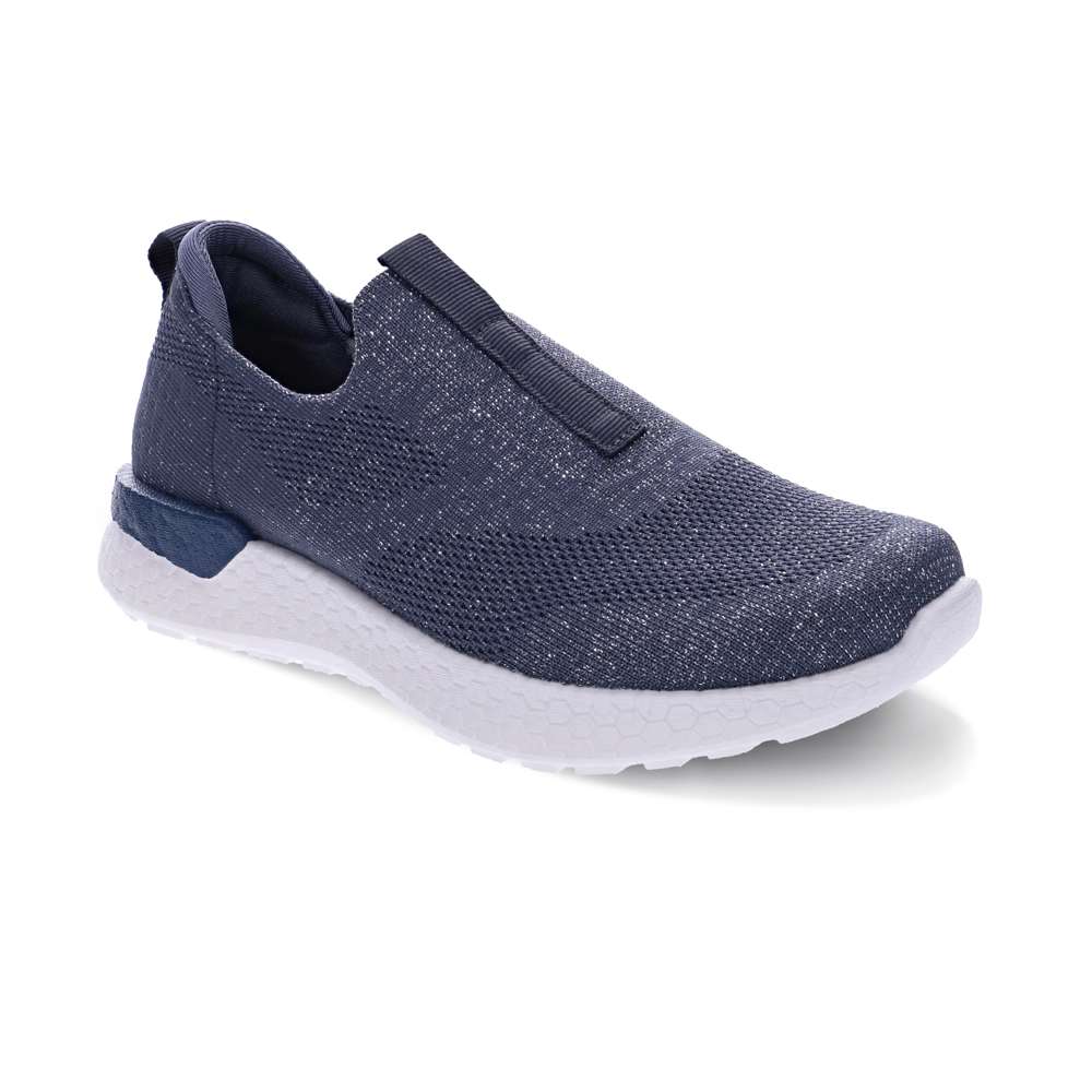 Maggie Slip-On Casual Sneaker - Dark Blue/Silver