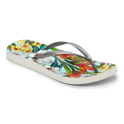 Noosa Print Toe Post Sandal - Light Blue Floral Silver