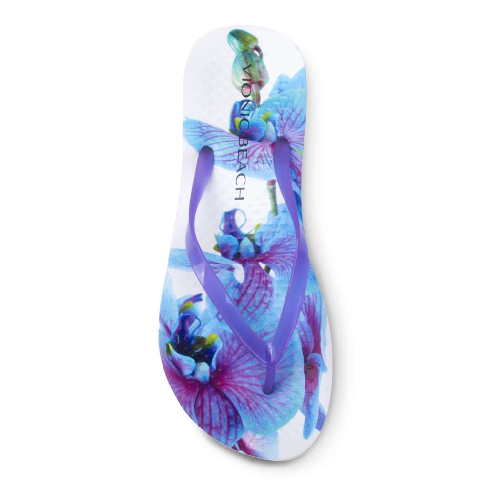 Noosa Print Toe Post Sandal - Orchid Purple