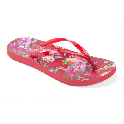 Noosa Print Toe Post Sandal - Red