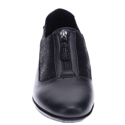 Tangier Zip Loafer - Black French/Lizard