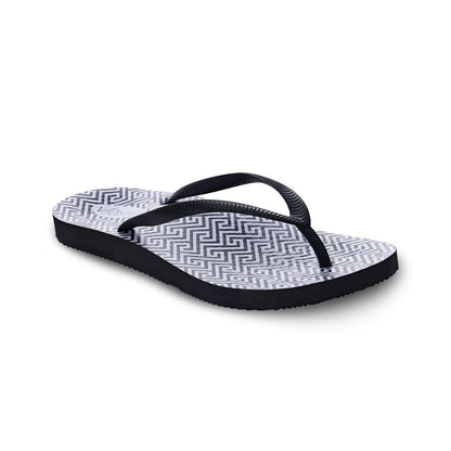 Venice Print Women's Toe Post Sandal - Black Maze